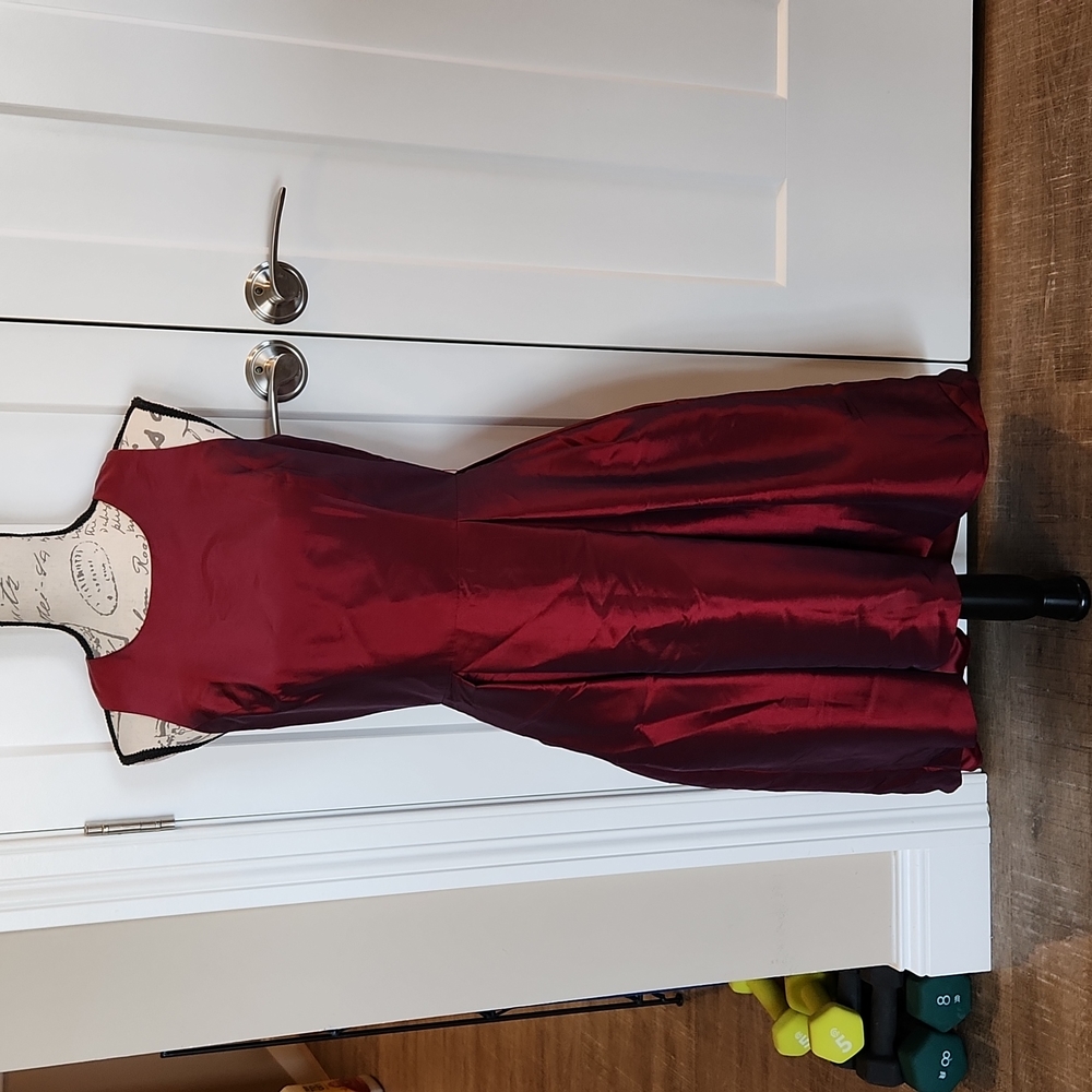 White House Black Market Maroon High low dress